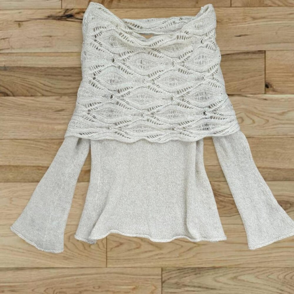 Vintage Mohair Knit Sweater ⭐️ Bell Sleeve Coquette Knit Top